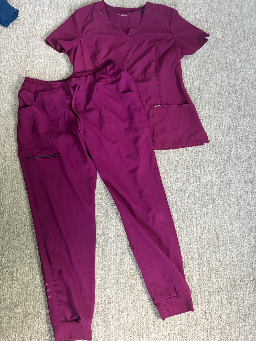 Women’s Jogger Scrub Set in Berry - Top & Track Pants
